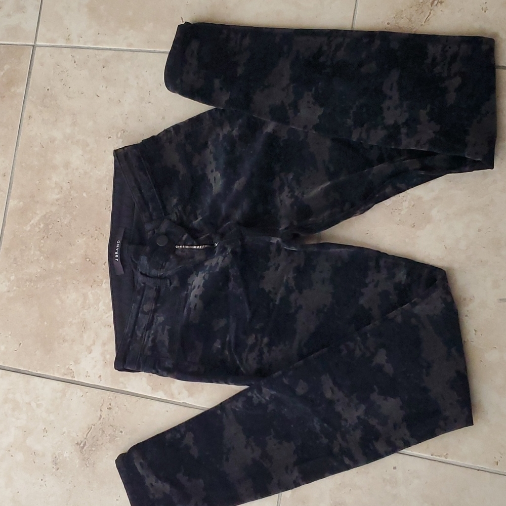 J Brand super skinny velvety olive camo
